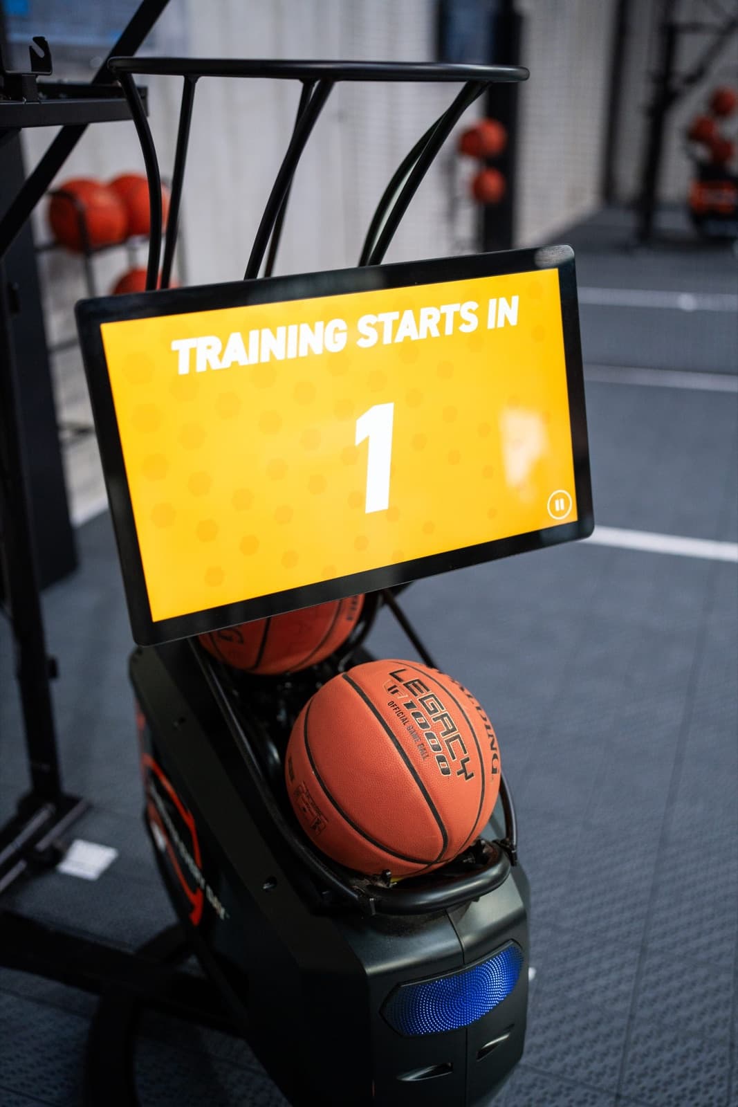Dr. Dish CT+ touchscreen counting down to a training session at Coastal Basketball