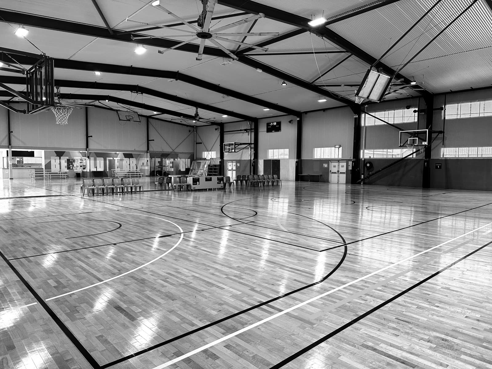 Indoor basketball court used by Emerald Basketball Association