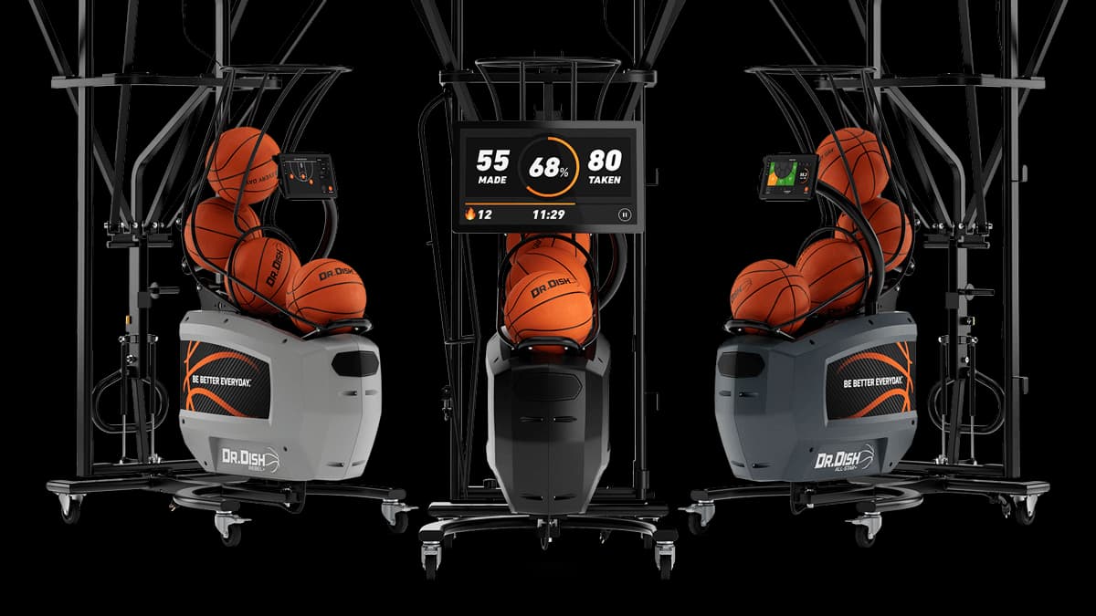 The Dr. Dish shooting machine lineup imported into Australia by Game Ball